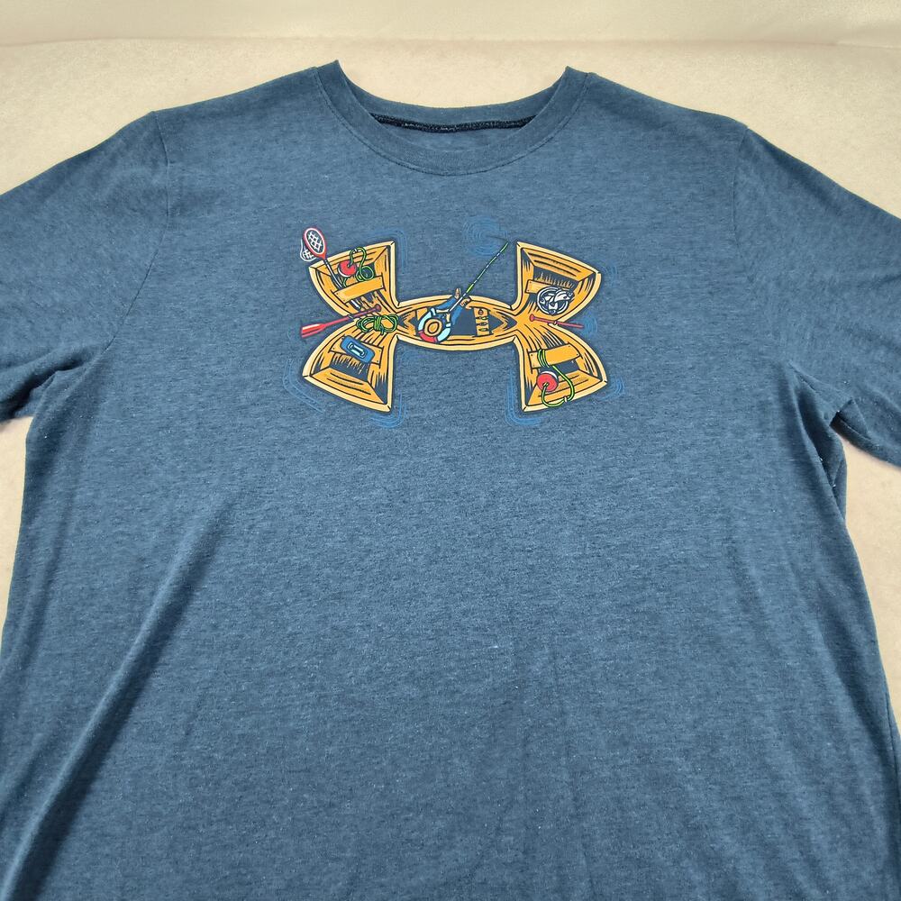 Under Armour Crew Neck Short Sleeve T-Shirt Youth Boys Size Extra Large XL Blue